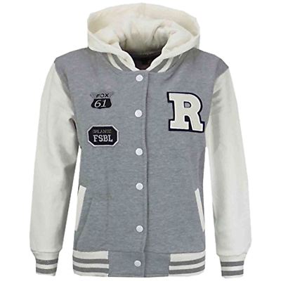 girls' fashion leopard print k letter varsity jacket comfy - {region_name