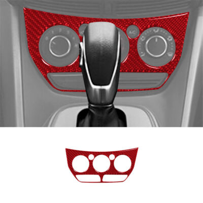 Red Carbon Fiber Digital Climate Control Trim For Ford Escape 2013-2016 Type B
