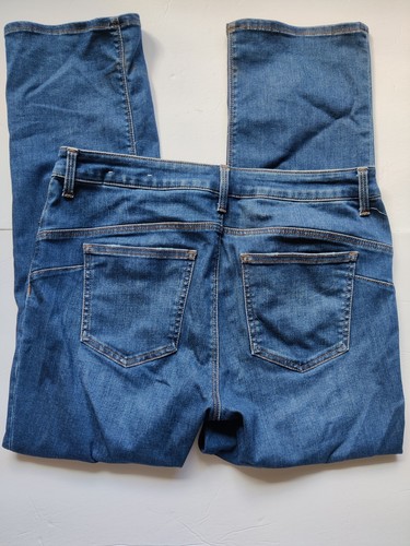 Chico's So Lifting Straight Leg Jeans 8P 34x28 Stretch High Rise Dark Wash Rippe - Picture 11 of 12