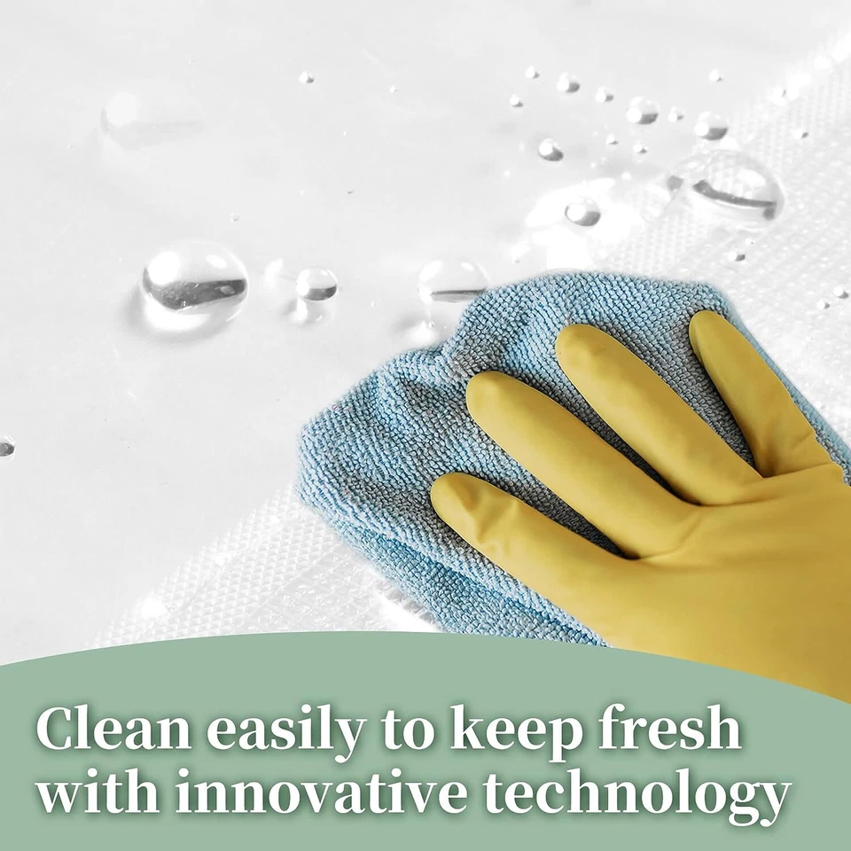 Revestimiento de Ducha PEVA Transparente Diseño Barossa, Impermeable, Ojales Antioxidantes, 3 Imanes Foto 4 de 4