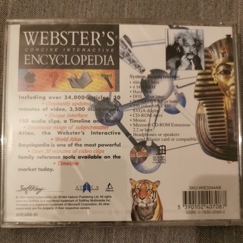 Websters Concise Interactive Encyclopaedia CD-ROM for PC - DOS or Windows 3.1 - 第 2/3 張圖片