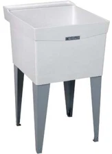 Mustee 18Fk Premier Laundry Utility Tub, Floor Mount, White Fiberglass
