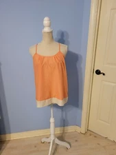 Zinga Size Medium Blouse Womens Peach Sleeveless Strappy 