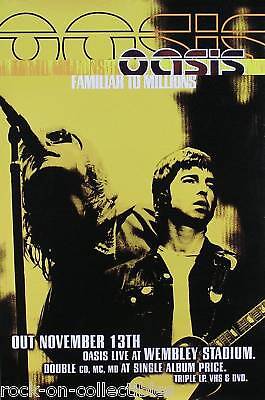Oasis 2000 Familiar To Millions Original Yellow UK Promo Poster | eBay