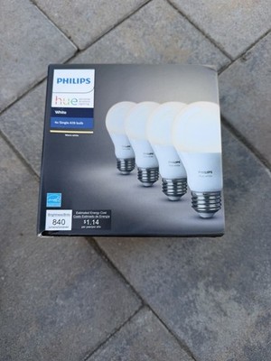 Philips Hue White A19 Smart LED Bulb 4-Pack 800 Lumens 9.5W E26 9290022268