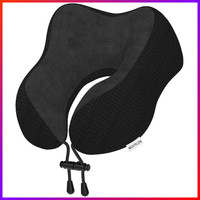 Nackenkissen Reisekissen Aus Memory Foam Schwarz FüR Auto, Flugzeug, BüRo,