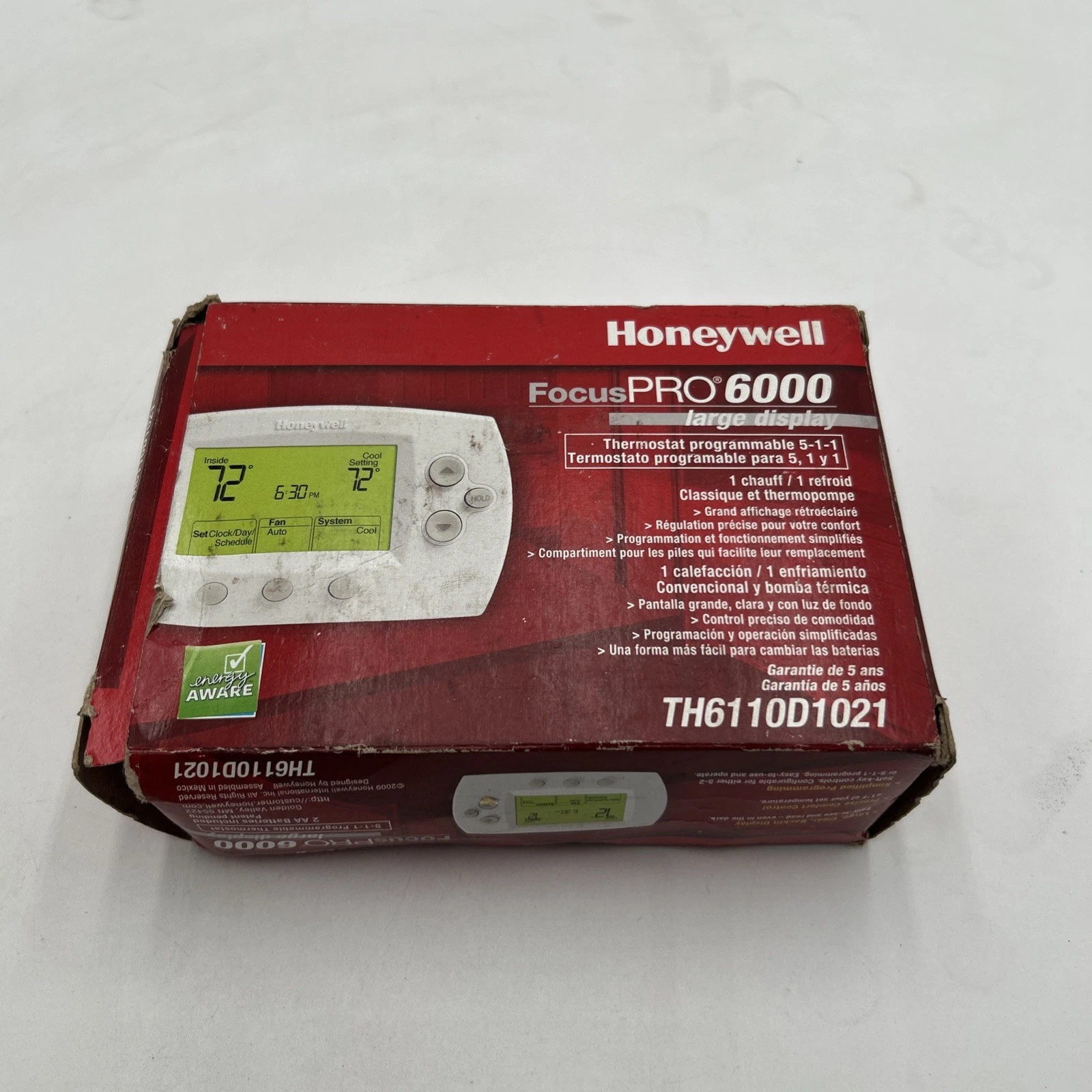 Honeywell TH6110D1021 Programmable Thermostat – FocusPRO 6000 Professional