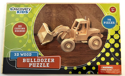 Discovery Kids Bulldozer 3D Wood Puzzle  Ages 5+ | 79 Piece STEM Toy NEW SEALED