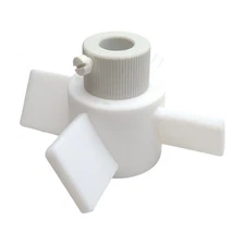 Chemglass CG-2095-05 PTFE Agitator, 4-Blade, ø5in OD, 19mm Shaft, 60° Impeller