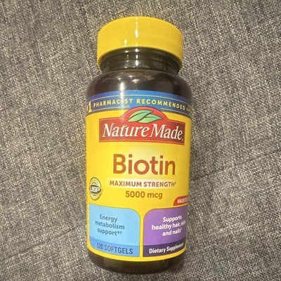 Nature Made Biotin 5000 MCG Softgels 120 Count Maximum Strength