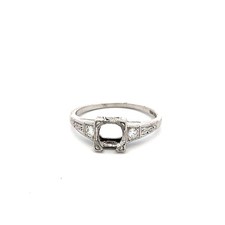 0.08 Carat Round Brilliant I VS1 Diamond Platinum Semi Mount Ring