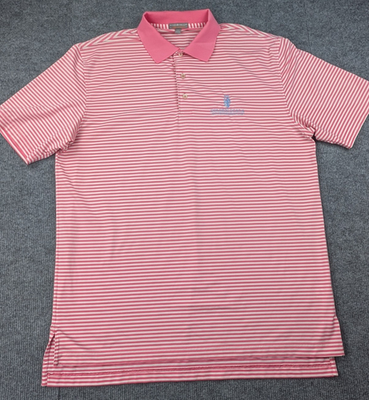#ad #ad Peter Millar Summer Comfort Polo Mens Large Golden Golf Course Ocala Striped $28.87