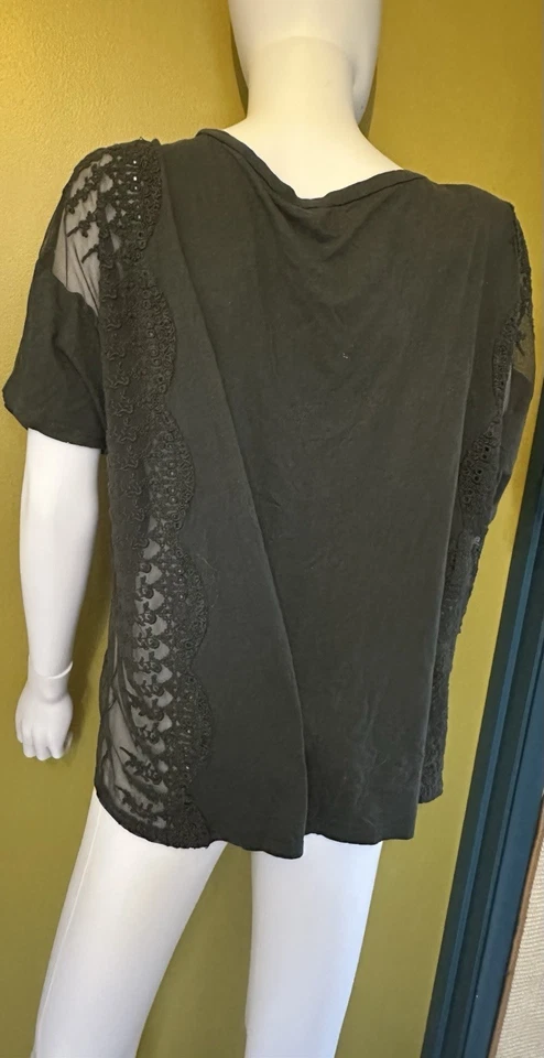 Camiseta Denim and Supply Ralph Lauren preta e rosa Grande - Imagem 3 de 4