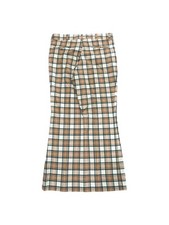 Vtg 70s Farah Flare Bell Bottom Plaid Pants 35x30 Disco Retro Funky Hipster Wool