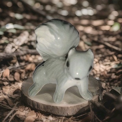 Vintage Hagen Renaker Grey Squirrel Miniature Porcelain Figurine