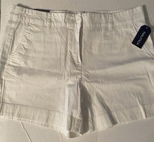 Nautica Women  s Shorts 10 White Pockets 5 Inseam Logo Cotton Blend NWT
