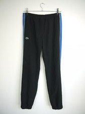 Lacoste Track Pants Black Blue Striped Cuffed Zip Ankle Size S