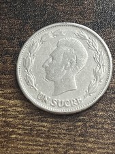 1946 Ecuador 1 One Un Sucre Beautiful Actual Coin TC718*
