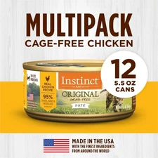 Instinct Original Grain Free Wet Cat Food 5.5 Ounce Pack of 12 Chicken Recipe