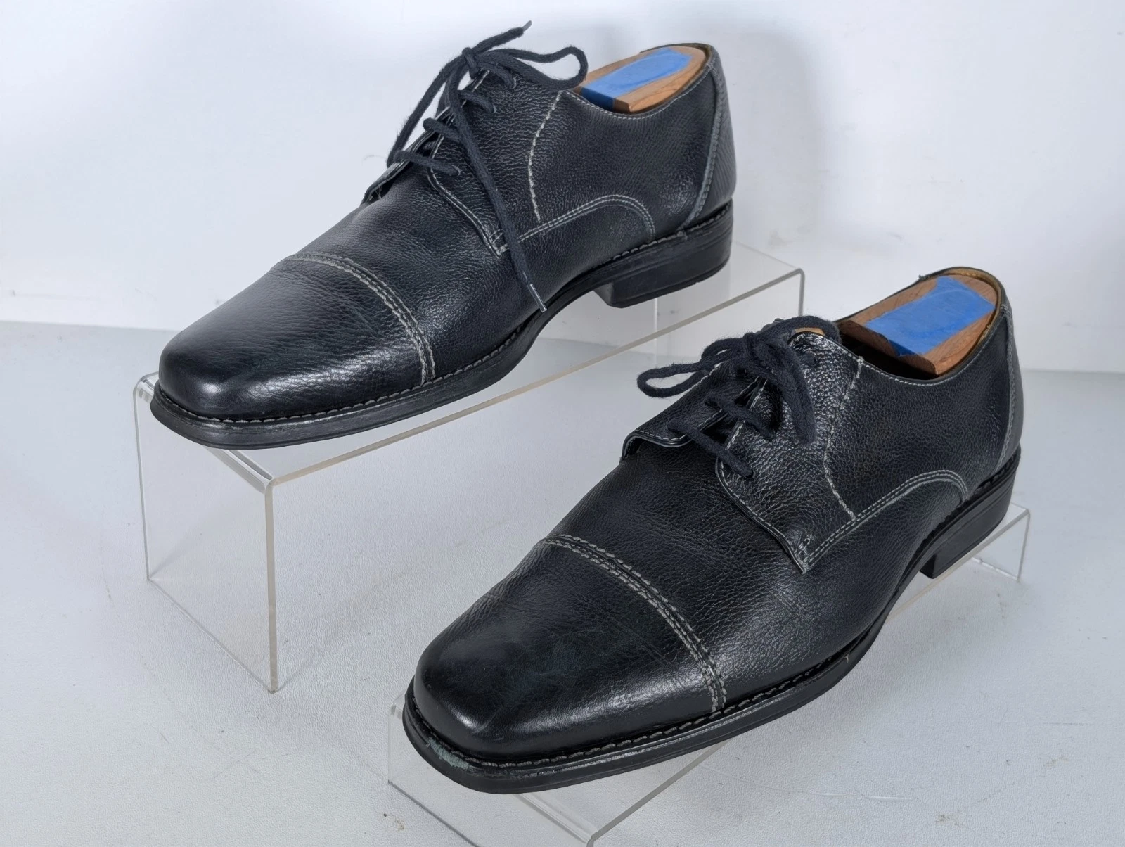 Sandro Moscoloni Mens Cap Toe Dress Shoes Lace-up US 10.5 EEE - Black Leather