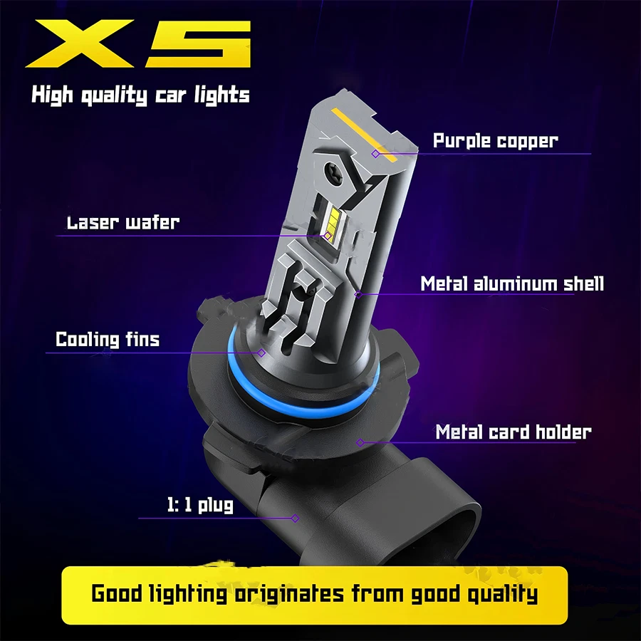 LED Headlights Lights Bulbs High Low Beam Super White for Honda Accord 1990-2012 - Image 3 of 4