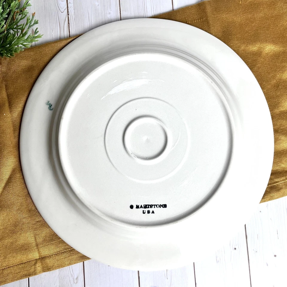 Plato Tradiciones Navideñas Vintage de Hartstone EE. UU. 11,25" D Vacaciones Pintado a Mano Foto 2 de 3