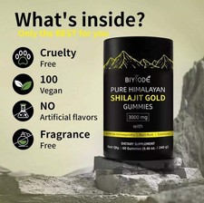 Himalayan Shilajit GOLD Gummies, Organic, Extremely Potent 3000 mg, Fulvic Acid