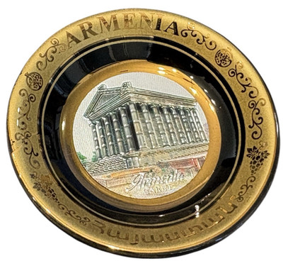 New Armenia Garni Temple Gold Navy Small Handmade 2 x 2 Magnet Fridge Decor