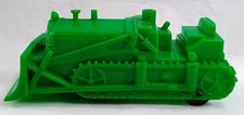Vintage Green Plastic Friction Toy Bulldozer Tractor Marx Made in USA