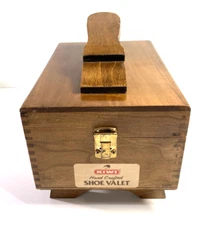 Vintage Kiwi Shoe Valet Shine Box Shoe Rest Dovetail Hand Crafted w/ Shoe Horn