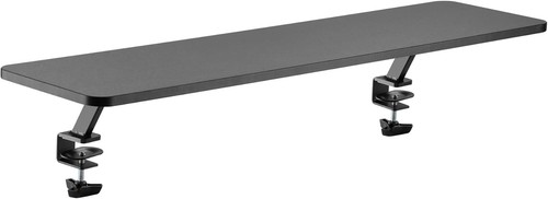 Ergonomic Mounted Monitor Riser - Extra-Wide Clamp-on Desk Shelf, 39.4" Black - Picture 3 of 10