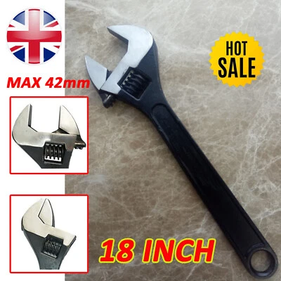 AUTOFATHER Adjustable Wrench Spanner 18" 450mm Heavy Duty Wrenches Tool 0-42mm Opening Jaw