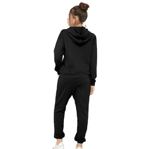 Womens 2 PC Active Wear Tracksuit Set Hoodie Long Sleeve Bottoms UK Size S-XL - Picture 3 of 7