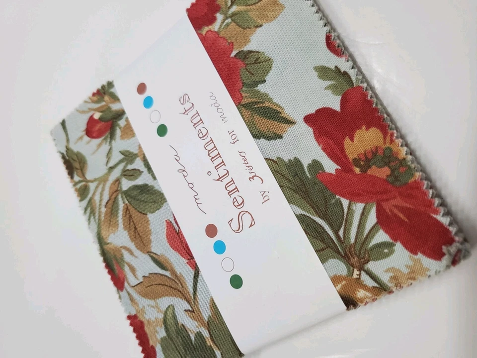 3 Sisters Fabric Sentiments 5 Inch Charm Pack Christmas Moda OOP Quilt Square - Image 2 of 2
