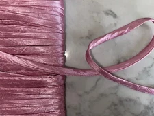 10 yards dusty rose pink crushed satin cord strap string ties corset 1/4" wide