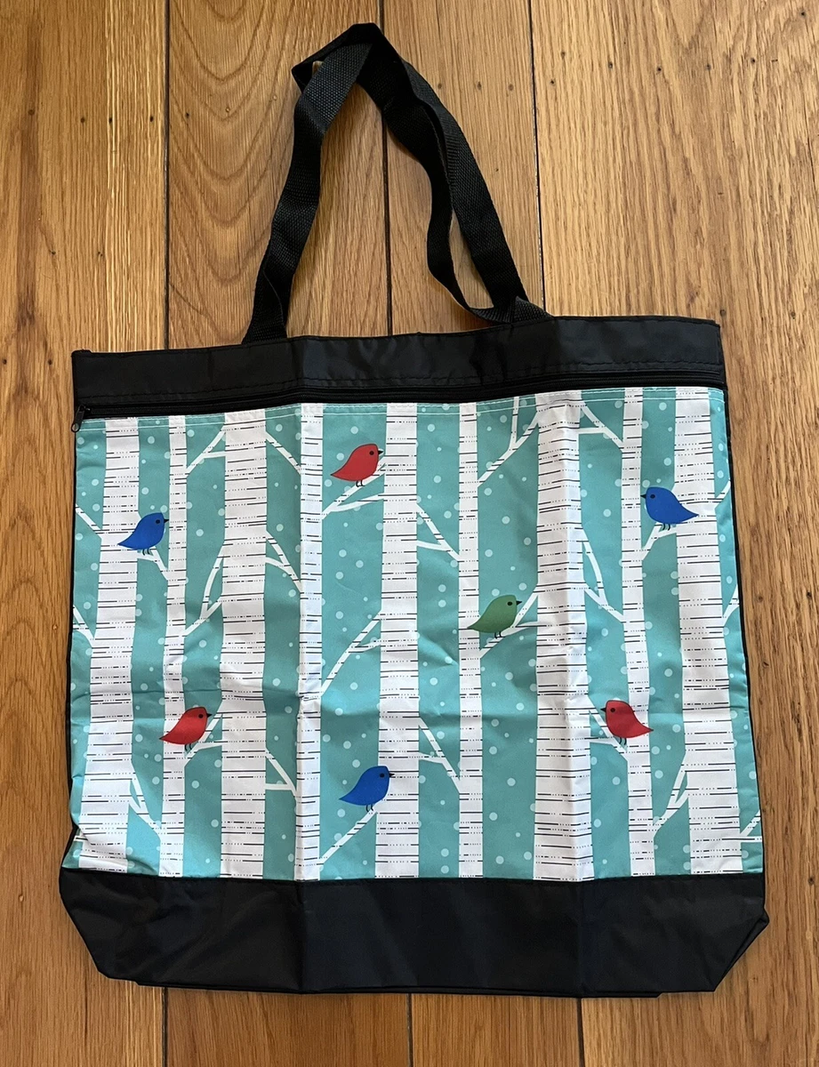 Reusable Vinyl Grocery Bag Storage Carrying Shopping Casual Tote Bag