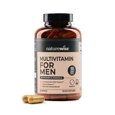 NatureWise Multivitamin for Men - Daily Male Support - Minerals & Herbs for E...