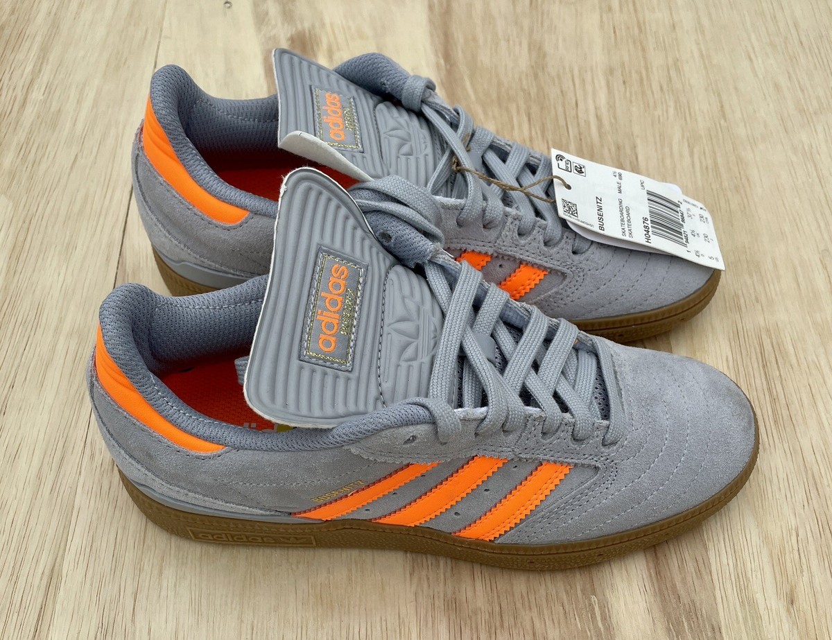 Adidas Busenitz HO4876 Halo Silver With Signal Orange Stripes Gum