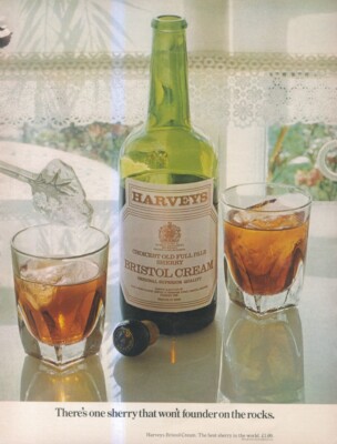B1 VOGUE/HARFER/NOVA WERBUNG 13X10 HARVEYS BRISTOL CREME
