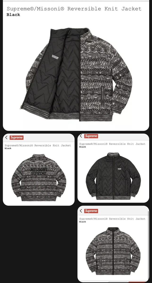 Supreme®/Missoni® Reversible Knit Jacket Style: Black XL | eBay Supreme®/Missoni® Reversible Knit Jacket Style: Black XL | eBay
