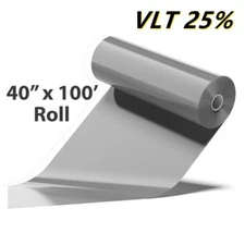 Uncut New 40"x100FT 2 Ply Black VLT 25% Car Window Tint Film Roll