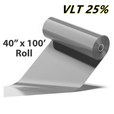Uncut New 40''x100FT 2 Ply Black VLT 25% Car Window Tint Film Roll