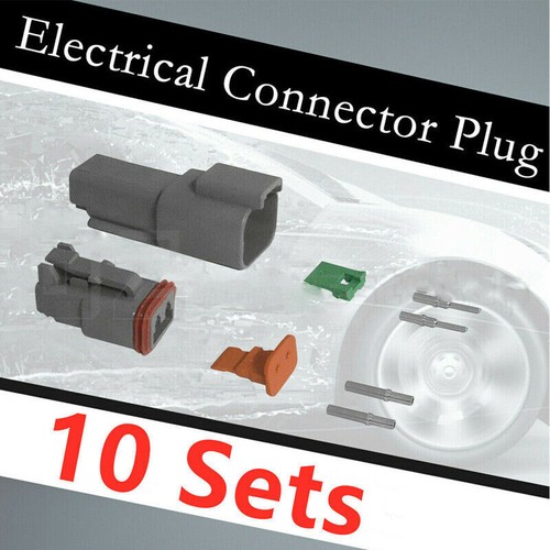 10 Set Waterproof Deutsch Connector DT 2Way Pin Male/Female Electrical Plug Kits - Picture 5 of 12