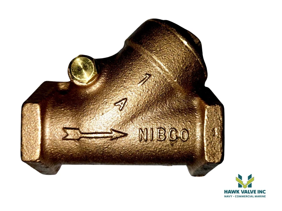 1" BRONZE CL 125 Y-PATTERN THREADED BRONZE DISC CHECK VALVE NL7300A / T-413-B - Image 2 of 4