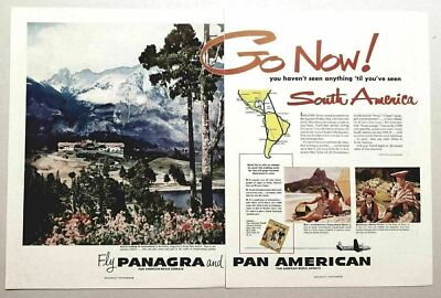 1950 Print Ad Panagra & Pan American Airways South America Rio,Argentina,Peru