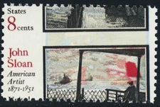 1433, Perf Shift Freak Error Mint NH 8¢ John Sloan * Stuart Katz
