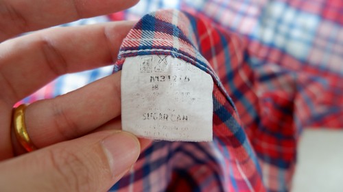 SUGAR CANE union made TOYO red plaid pullover polo shirt large - Picture 11 of 11