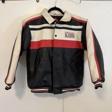 Portland Trail Blazers Leather Jacket Vintage Size L (16/18)