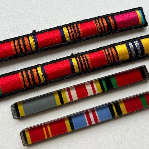 Soviet WW2 veteran military uniform order medal ribbon bar. ORIGINAL. 4 pcs.