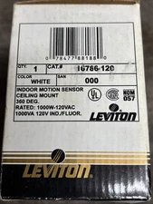 NEW Leviton 16786-120 Ceiling-Mount Indoor Occupancy Sensor, 120VAC, 1000W